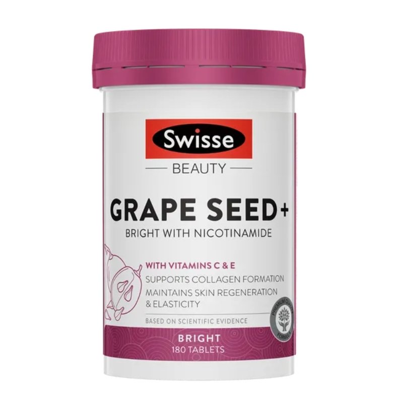 Swisse Grape Seed+ 煙酰胺葡萄籽煥膚亮白片180粒 - MTmart365